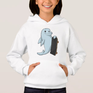 Dolphin als Skater mit Skateboard Hoodie