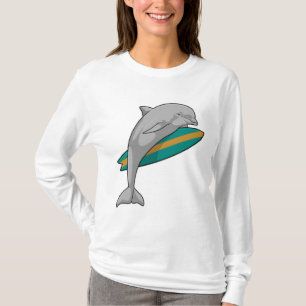 Dolphin als Surfer mit Surfbrett T-Shirt