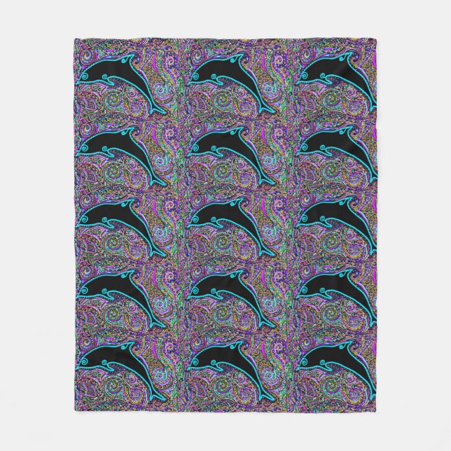 Dolphin Art Design Fleecedecke (Vorderseite)