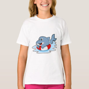 Dolphin at Swimming with Swim ring. T-Shirt