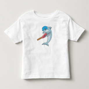 Dolphin auf Cricket mit Cricket-Fledermaus Kleinkind T-shirt