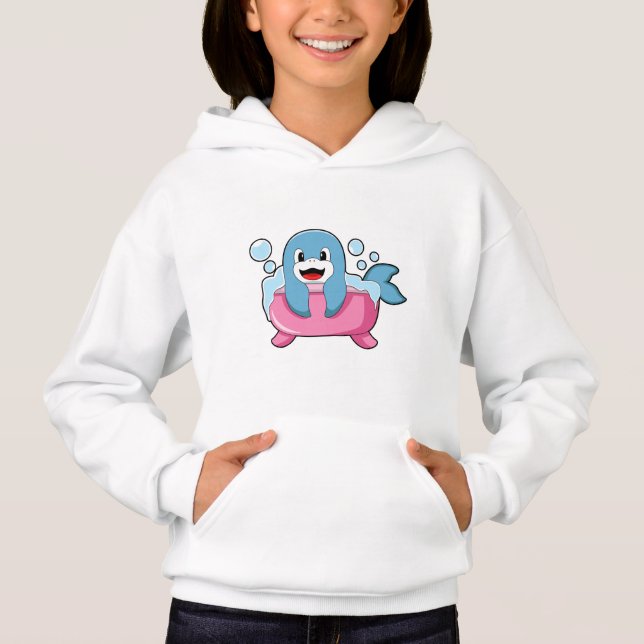 Dolphin auf der Badewanne Hoodie (Vorderseite)