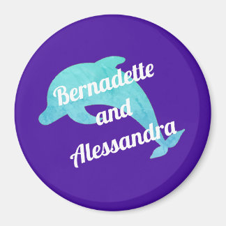 Dolphin auf der Lila Stateroom-Türmarkierung Magnet