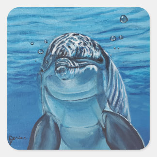 Dolphin-Aufkleber Quadratischer Aufkleber