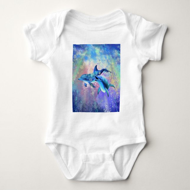 Dolphin Baby Bodysuit Strampler (Vorderseite)