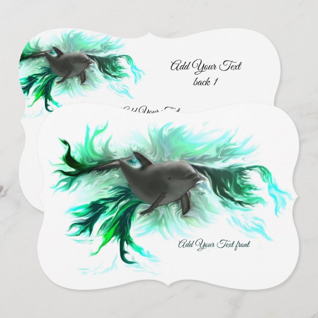 Dolphin Baby Einladung (Vorne/Hinten)