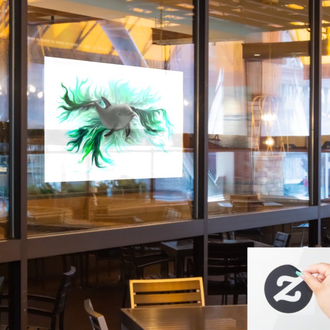 Dolphin Baby Fensteraufkleber (Restaurantfenster)