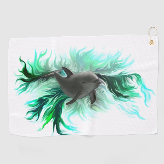 Dolphin Baby Golfhandtuch (Horizontal)