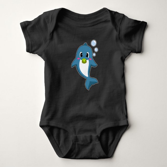 Dolphin Baby Schnuller Baby Strampler (Vorderseite)