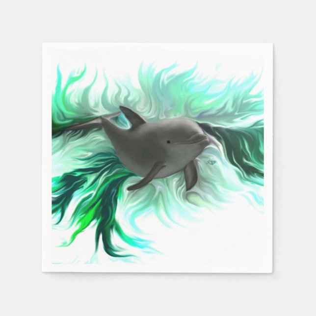 Dolphin Baby Serviette (Vorderseite)