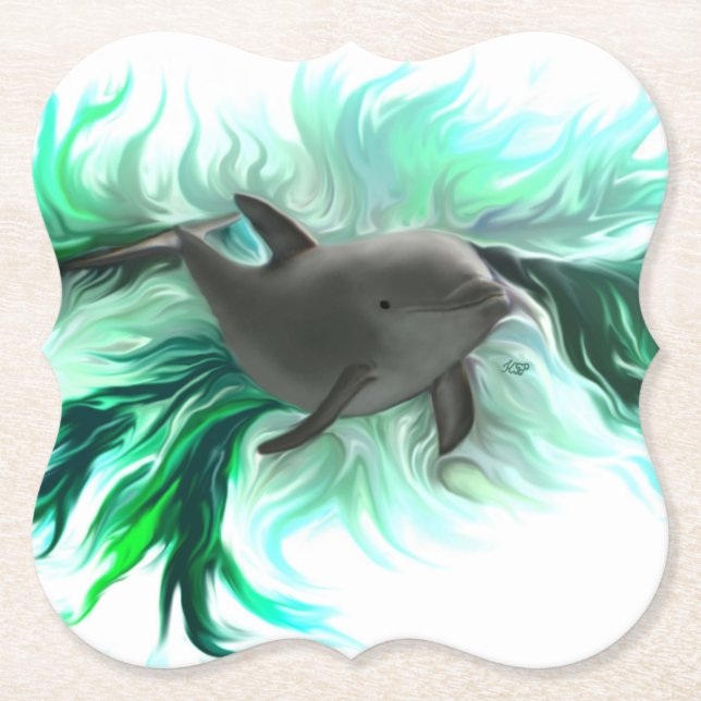 Dolphin Baby Untersetzer (Vorderseite)