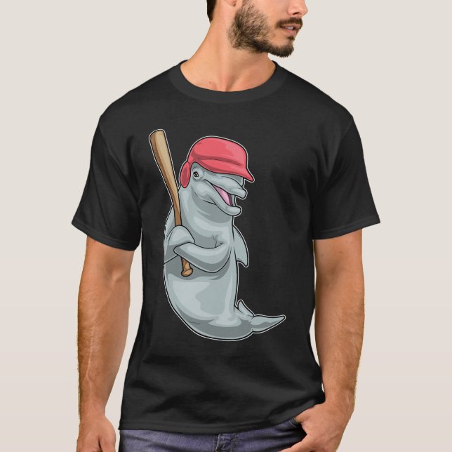 Dolphin Baseball Baseball-Fledermaus T-Shirt (Vorderseite)
