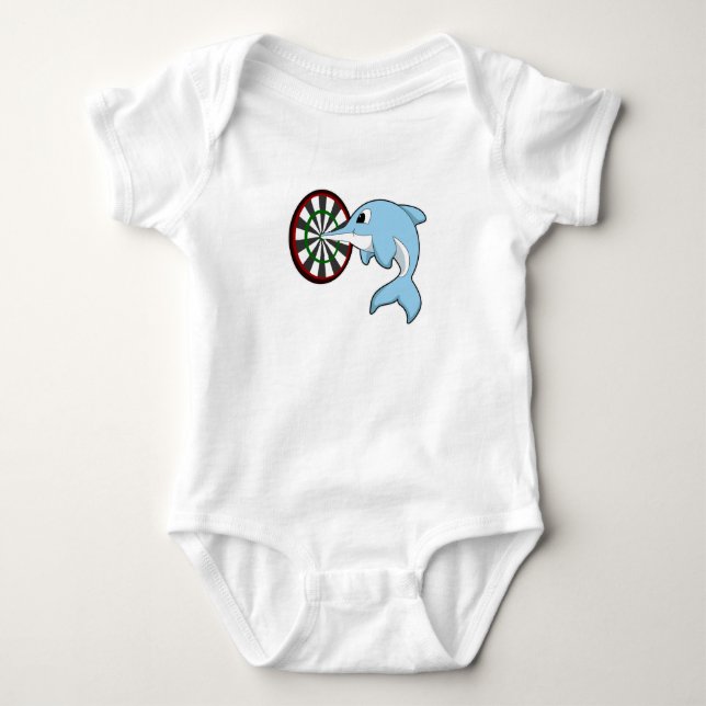 Dolphin bei Dartboard Baby Strampler (Vorderseite)