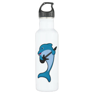 Dolphin bei Musik mit Gitarre Edelstahlflasche