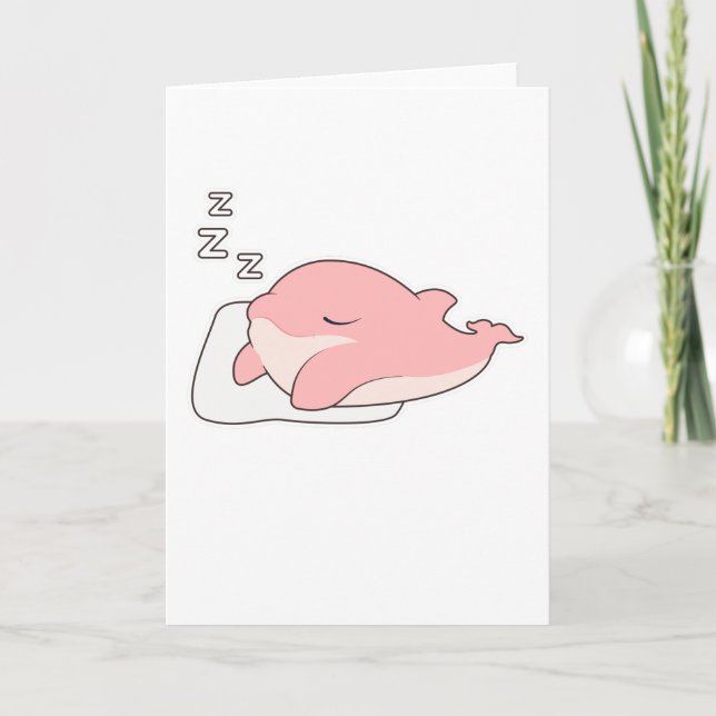 Dolphin bei Schlafen auf Kissen Karte (Vorderseite)