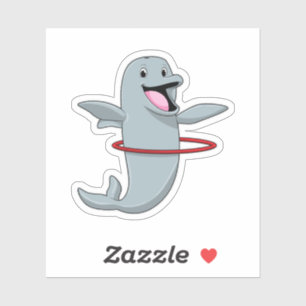 Dolphin beim Ausdauertraining mit Reifen der Fitne Aufkleber