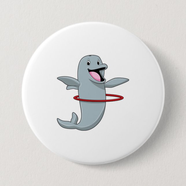 Dolphin beim Ausdauertraining mit Reifen der Fitne Button (Vorderseite)