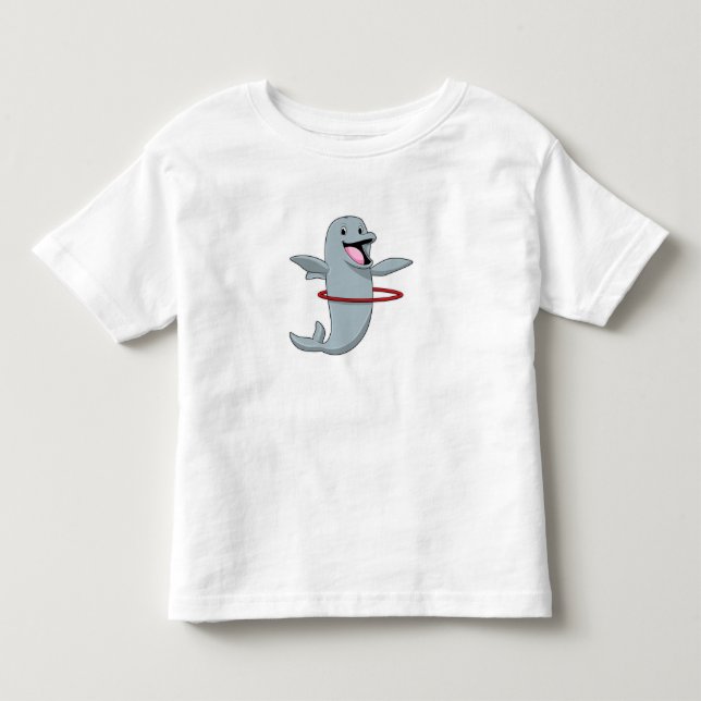 Dolphin beim Ausdauertraining mit Reifen der Fitne Kleinkind T-shirt (Vorderseite)