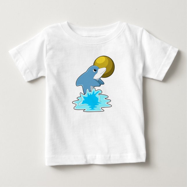 Dolphin beim Baden mit dem Mond Baby T-shirt (Vorderseite)