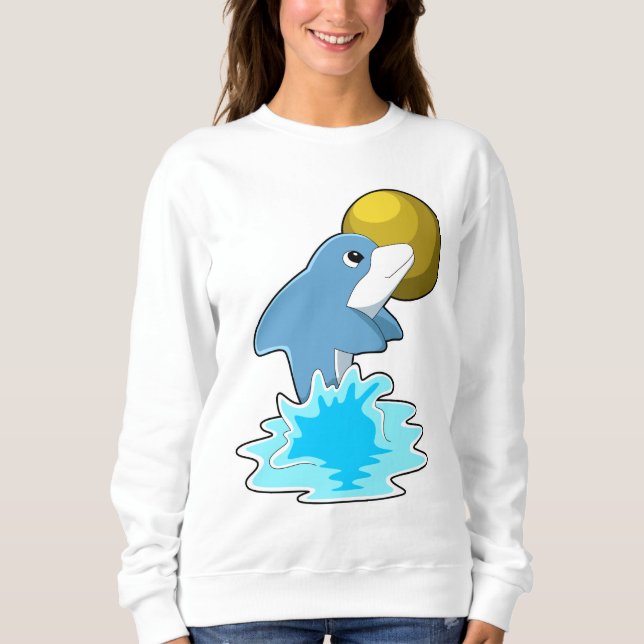 Dolphin beim Baden mit dem Mond Sweatshirt (Vorderseite)