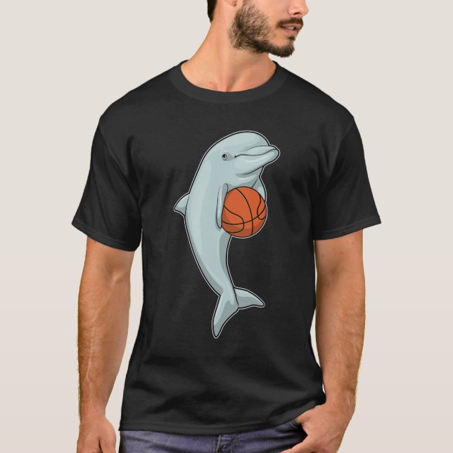 Dolphin beim Basketball-Sport T-Shirt (Vorderseite)
