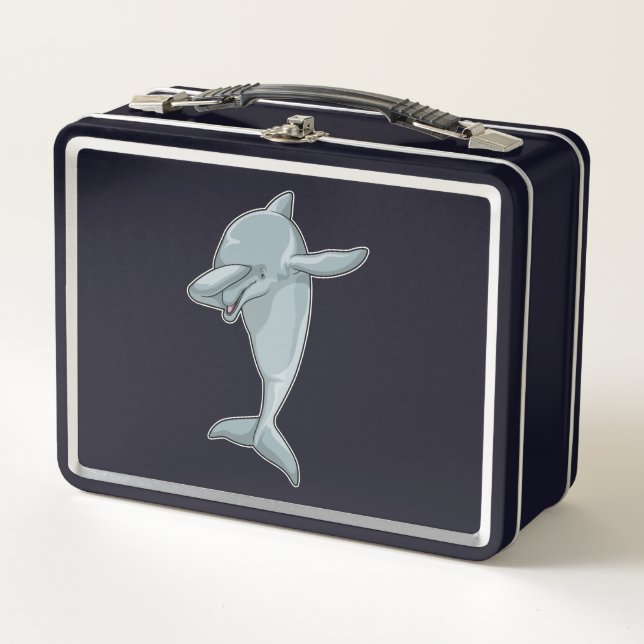 Dolphin beim Hip Hop Dance Dab Metall Brotdose (Vorderseite)