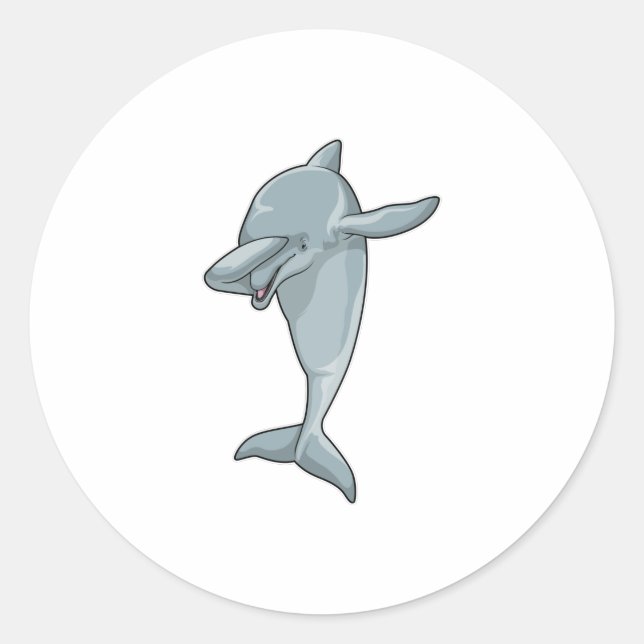 Dolphin beim Hip Hop Dance Dab Runder Aufkleber (Vorderseite)