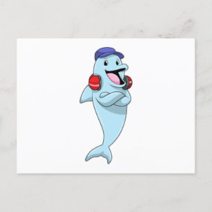 Dolphin beim Hören von Musik Postkarte