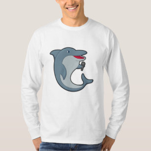 Dolphin beim Singen mit Mikrofon T-Shirt