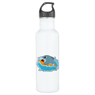 Dolphin beim Surfen mit Surfbrett Edelstahlflasche