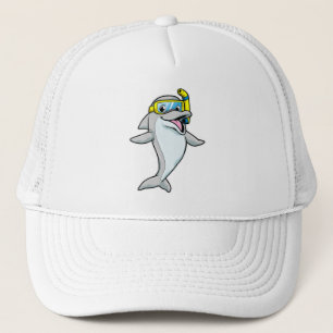 Dolphin beim Tauchen mit Schnorchel Truckerkappe