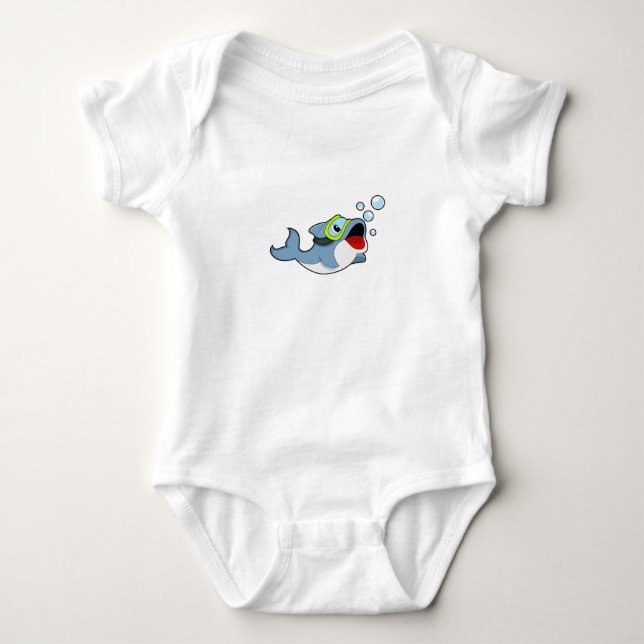 Dolphin beim Tauchen mit Wasserblasen.PNG Baby Strampler (Vorderseite)
