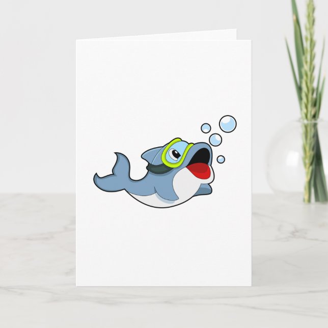 Dolphin beim Tauchen mit Wasserblasen.PNG Karte (Vorderseite)