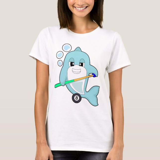 Dolphin Billard Queue Sport T-Shirt (Vorderseite)