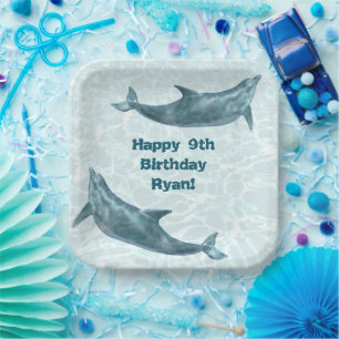 Dolphin Birthday Party Personalisiert Paper Teller