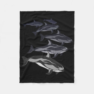 Dolphin Blanket Weiße Seite Dolphin Fleece Blanket