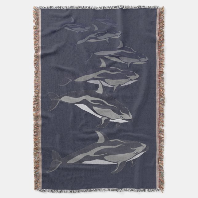Dolphin Blanket Weiße Seite Dolphin-Keule Decke (Vorderseite Vertikal)