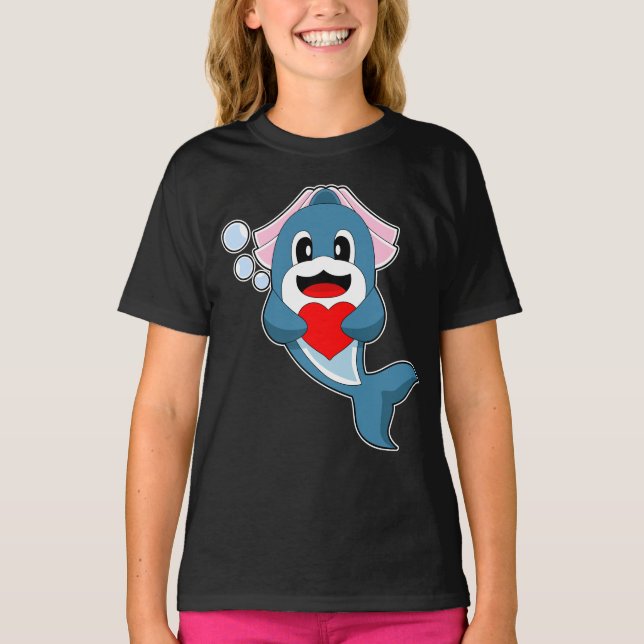 Dolphin Bride Heart Wedding T-Shirt (Vorderseite)