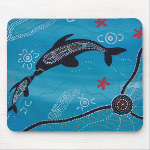 Dolphin & Calf Dreaming Mousepad