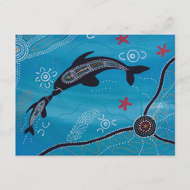 Dolphin & Calf Dreaming Postkarte (Vorderseite)