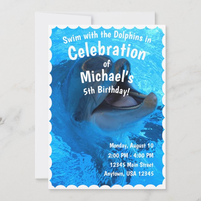 Dolphin Celebration Card Einladung (Vorderseite)