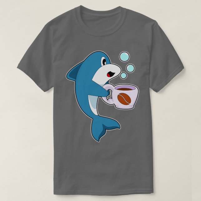 Dolphin Coffee Cup T-Shirt (Design vorne)
