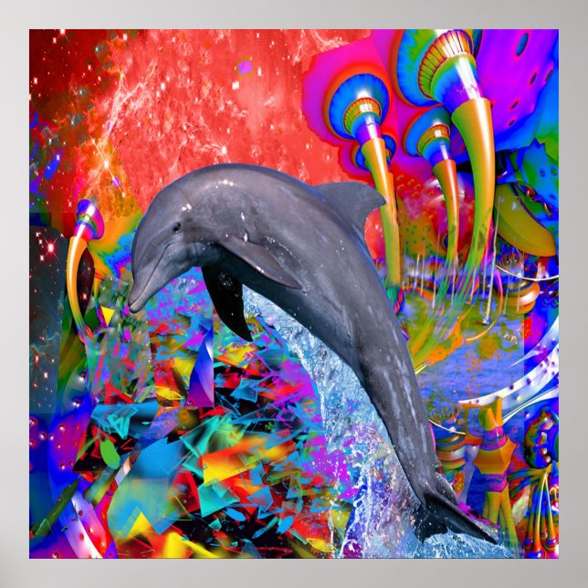 Dolphin Color Splash Poster (Vorne)
