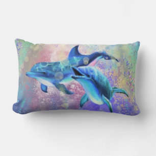 Dolphin Couple Liebe - Sei glücklich  Lendenkissen