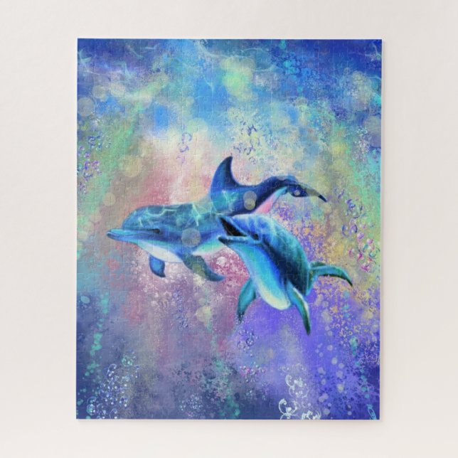 Dolphin Couple Puzzle Happy Family (Vertikal)