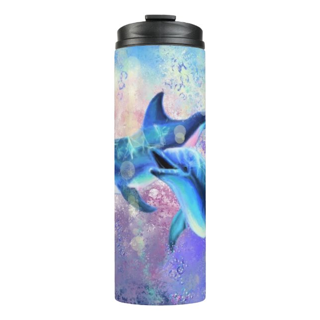 Dolphin Couple - Schön Thermosbecher (Vorderseite)