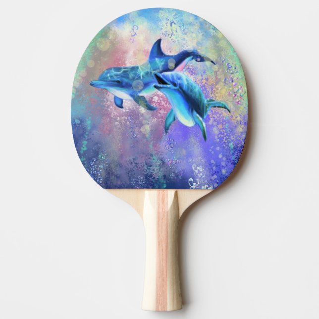 Dolphin Couple - Schön Tischtennis Schläger (Vorderseite)