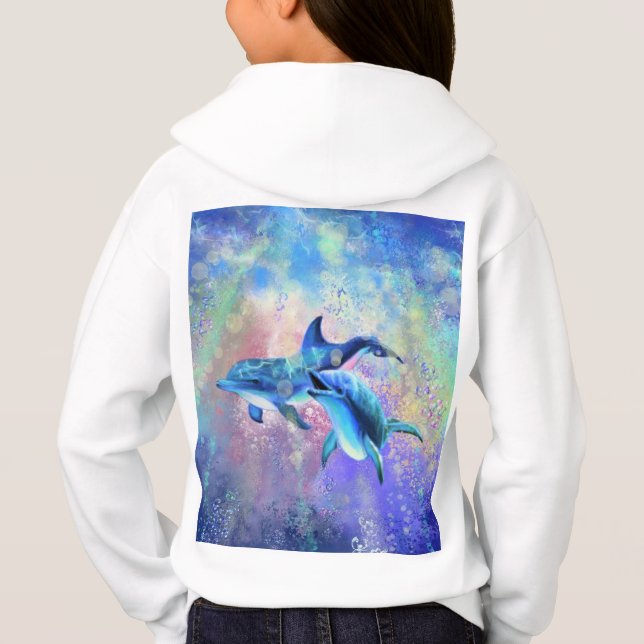 Dolphin Couple Sweat - shirt à capuche heureux Fam (Dos)