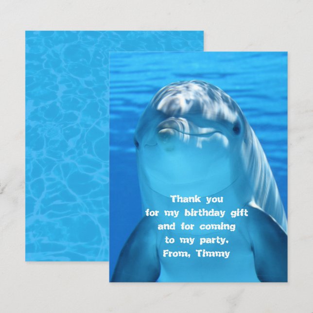 Dolphin Danke, dass Sie sich von den Kindern ein B Mitteilungskarte (Vorne/Hinten)