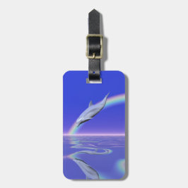 Dolphin Diving with Rainbow Gepäckanhänger